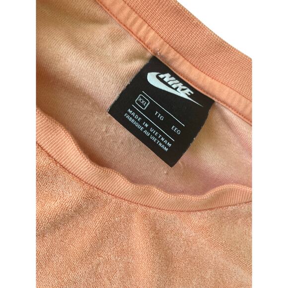 Nike Sweatshirt Cropped French Terry Retro Sz Xl Peach white Athletic Athleisure - Picture 10 of 13